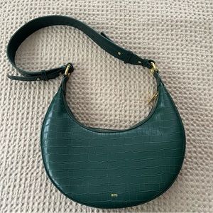 JW PEI Carly Saddle Bag in Green Croc with Gold Hardware Dust Cover Included